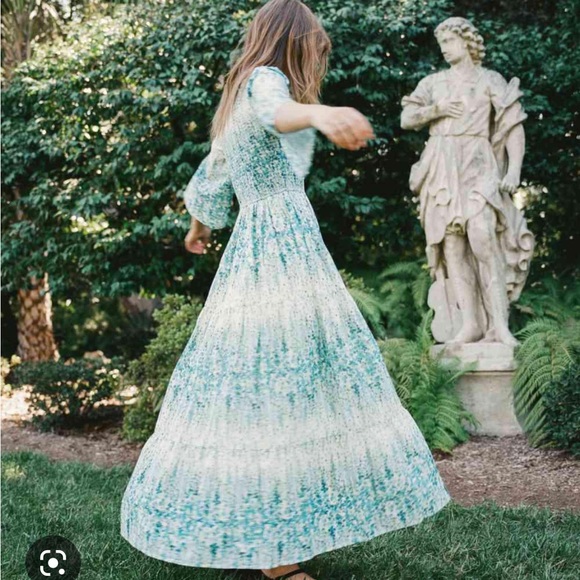 COPY - Christy Dawn Basil Dress in Morning Gladiola ruched tiered maxi floral - Picture 3 of 11